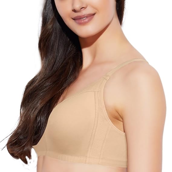 Enamor AB75 M-Frame No-Bounce Full Support Cotton Bra – Non-Padded, Wirefree, Full Coverage with Cooling Technology Solid Colours Available